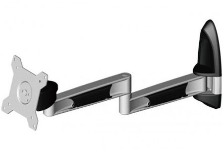 Aavara AR210 Aavara Wandhalterung AR210 für Flachbildschirme 38 - 61 cm (15" - 24"), zweiteiliger Monitorarm, bis 12 kg, schwarz / silber