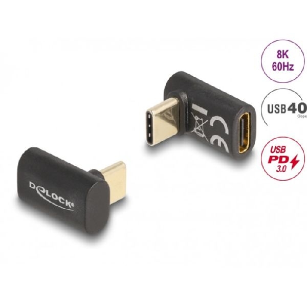 Delock 60056 DeLOCK USB-C Winkeladapter, oben/unten, 40 Gbps, PD 3.0 100 W, Kunststoffgehäuse
