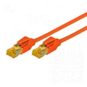 Tecline 72207A Tecline Patchkabel Cat. 6A (ISO/IEC), S/FTP, halogenfrei, mit Rastnasenschutz, orange, 7,5 m