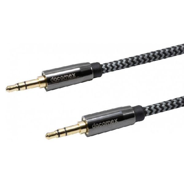 Dacomex 641788 Dacomex Audiokabel, 3,5 mm Stereo Klinkenst. / St., Recycling-Material, schwarz/grau, 5,0 m