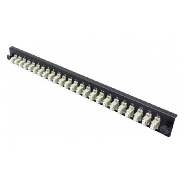 Dexlan 395439 Dexlan LWL Frontplatte bestückt für LWL Spleißbox, 24 x LC Duplex Multimode