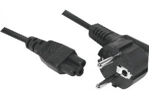 Exertis Connect 808350 Netzanschlusskabel, Schutzkontaktstecker abgewinkelt an 3pol Buchse C5, schwarz, 1,8 m