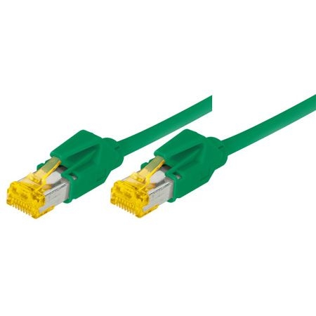 Tecline 72215G Tecline Patchkabel Cat. 6A (ISO/IEC), S/FTP, halogenfrei, mit Rastnasenschutz, grün, 15,0 m