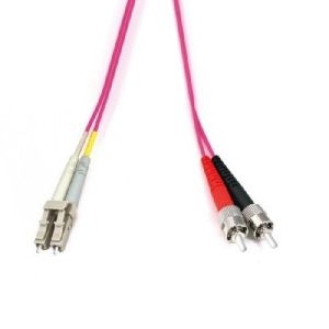 Ekivalan COZOM4LCST 1,00 Ekivalan LWL Patchkabel 50/125 µm, OM4-Faser, LC Duplex Stecker/2x ST Stecker, erikaviolett, 1,0 m UPC Schliff