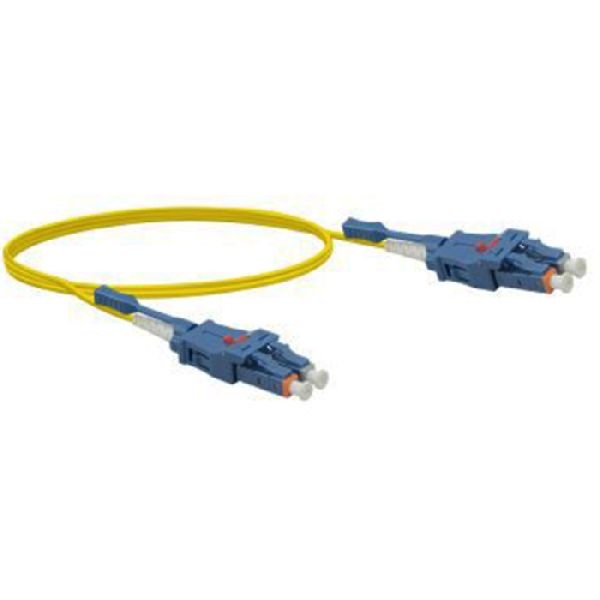 Exertis Connect 392936 LWL Patchkabel Uniboot, 9/125 µm, OS2-Faser, LC Duplex Stecker/ LC Duplex Stecker, UPC, gelb, 10,0 m