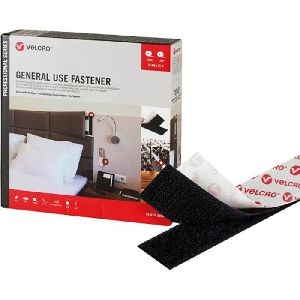 Velcro VEL-PS20002 General Use Klett-Installationsband der Marke VELCRO(r), 5 m Hakenband, 5 m Flauschband, 20 mm, schwarz