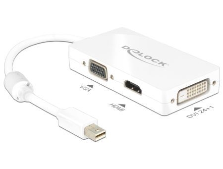 Delock 62630 DeLOCK Adapterkabel mini DisplayPort 1.1 Stecker > 1 x VGA + 1 x HDMI + 1 x DVI 24+1 weiß Delock