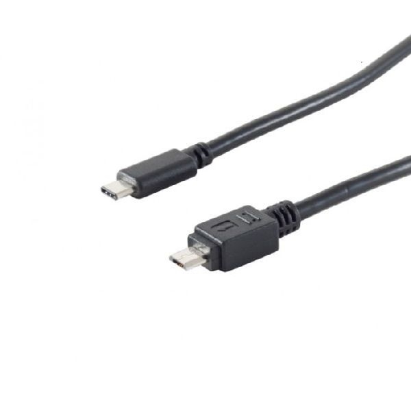 S-Conn 39910233 USB Kabel 2.0, Typ 3.1 C-Stecker auf Typ 2.0 Micro B-Stecker, 1,8 m
