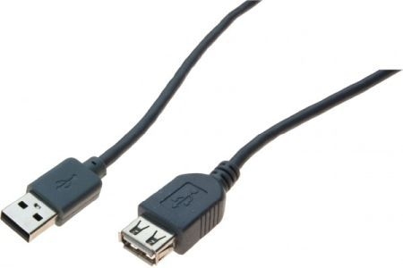 Exertis Connect 532412 USB 2.0 Verlängerungskabel, USB St. A/ USB Bu. A, grau, 1,0 m