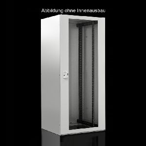 Rittal 7993629 Rittal 19" Netzwerkschrank BASIC LINE, 42 HE, 800 x 1000 mm, Sichttür vorn, Stahlblechtür hinten, lichtgrau RAL 7035