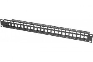Dexlan 258152 Modulträger für 24 Keystone-Anschlussbuchsen, 19", 1 HE,