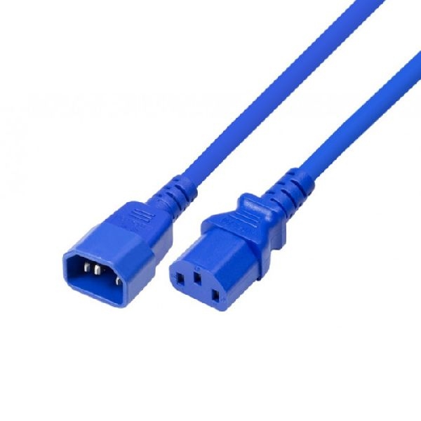 Exertis Connect 808047 Kaltgerätekabel, Kaltgerätestecker C14 auf Kaltgerätekupplung C13, blau, 5,0 m