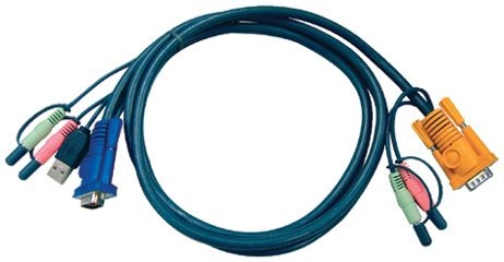 Aten 2L-5302U Oktopuskabel USB mit Audio, 1,8 m