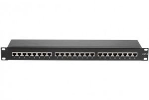 Tecline 257280 Patchfeld, Cat.6, 24 Port, STP, 1 HE, 19 Zoll, schwarz