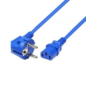 Exertis Connect 808017 Netzanschlusskabel, Schutzkontaktstecker abgewinkelt an Kaltgerätebuchse C13, blau, 5,0 m