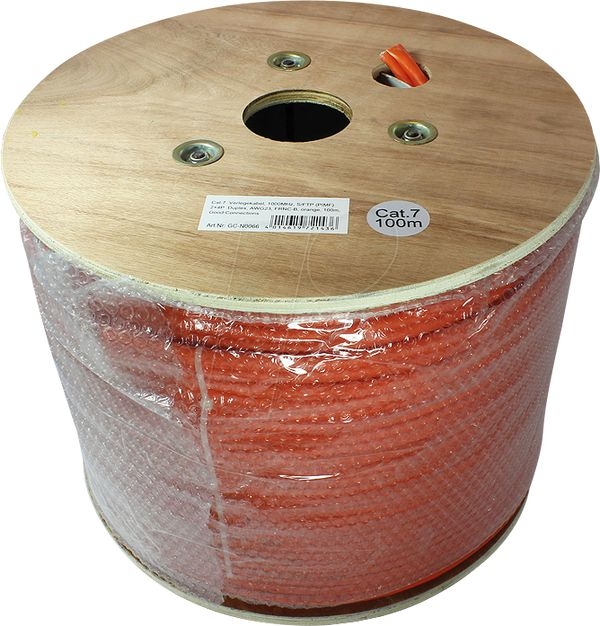 Draka 60111604 Draka Industrie-Patchkabel UC900 FLEX PUR, Cat. 7, S/FTP (PiMF), rot, 500 m Einwegtrommel