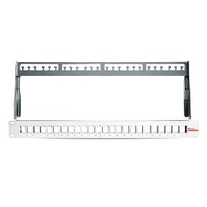Dätwyler 418020 Dätwyler Modulträger für 24 unilan Modul Anschlussbuchsen, 19 Zoll, hellgrau RAL 7035