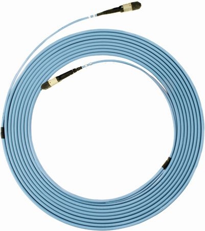 Exertis Connect 39991050 MTP / MPO LWL Patchkabel, Multimode OM3-Faser, 2x MTP / MPO Buchse, türkis, 50,0 m