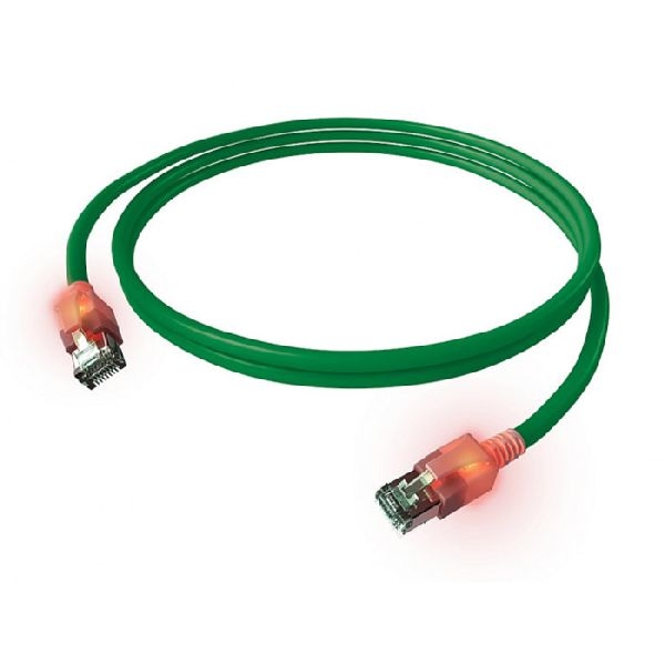 EasyLan CS1OGADAD0030 EasyLan DualBoot LED-Patchkabel Cat.6A (ISO/IEC), S/FTP, grün, 3,0 m, mit LED-Identifizierung