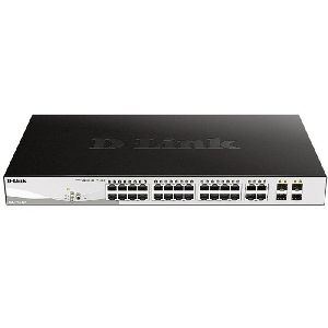 D-Link DGS-1210-24P D-Link 24-Port Smart Managed Gigabit Switch DGS-1210-24P, 24 Port PoE + 4 Uplinkports, 19" / 1 HE