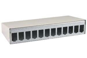 MetzConnect 130861-1202-E Metz Connect E-DATmodul 12er AP-Gehäuse RW, RAL9010, unbestückt
