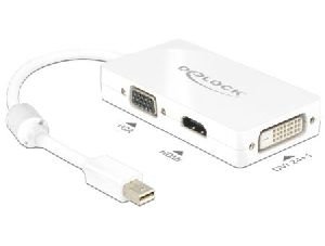 Delock 62630 DeLOCK Adapterkabel mini DisplayPort 1.1 Stecker > 1 x VGA + 1 x HDMI + 1 x DVI 24+1 weiß Delock