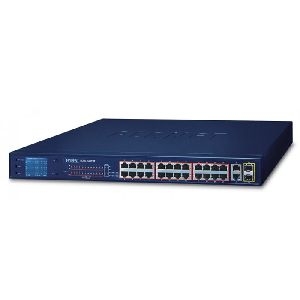 Planet FGSW-2622VHP Planet Fast Ethernet Switch FGSW-2622VHP, Web managebar, 24 Port, PoE+, 19&quot;