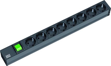 Bachmann 333505 Bachmann 19" PDU Basic, Steckdosenleiste mit Schalter 8-fach Schutzkontaktsteckdose, schwarz