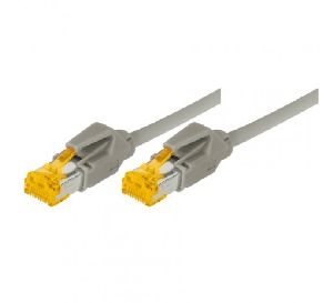 Tecline 707015 Tecline Patchkabel Cat. 6A (ISO/IEC), S/FTP (PiMF), halogenfrei, mit Rastnasenschutz, grau, 1,5 m