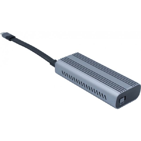 Exertis Connect 924640 M.2 SSD Gehäuse, USB 4 / Thunderbolt 4 40 Gbit/s Typ-C Anschluss, für M.2 NVMe/PCIe SSD