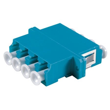 Tecline 395341 LWL Kupplung LC/LC, 4-fach, Singlemode, Kunststoff-Gehäuse mit Keramik-Ferrule, blau