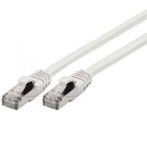 Exertis Connect 854562 Patchkabel Cat. 6A, S/FTP (PiMF), TPE, halogenfrei, GRS-zertifiziert, mit Rastnasenschutz, weiß, 10,0 m