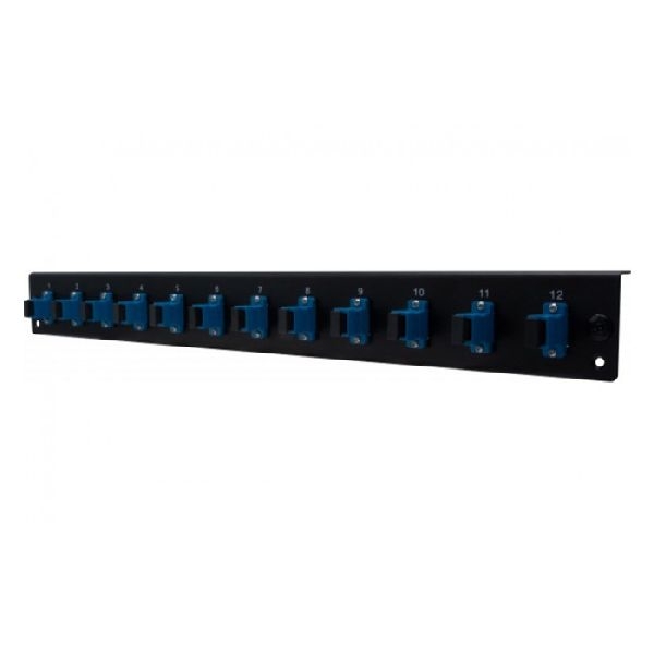 Dexlan 395426 Dexlan LWL Frontplatte bestückt für LWL Spleißbox, 12 x SC Simplex Monomode