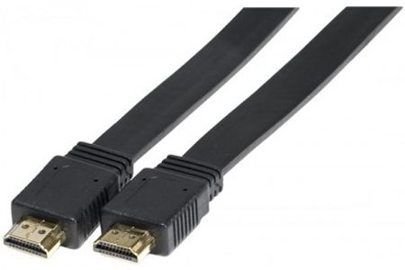 Exertis Connect 128250 HDMI High Speed Flachkabel, 4K, HDMI St. A/ HDMI St. A, schwarz, 3,0 m