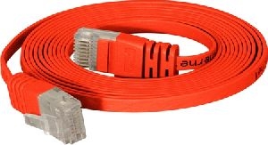 S-Conn 75711-SL0.5R High Quality Flachband Patchkabel Cat. 6, U/UTP, rot, 0,5 m