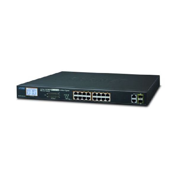 Planet FGSW-1822VHP Planet Fast Ethernet Switch FGSW-1822VHP, 16 Port + 2 Port SFP, PoE, 19 Zoll