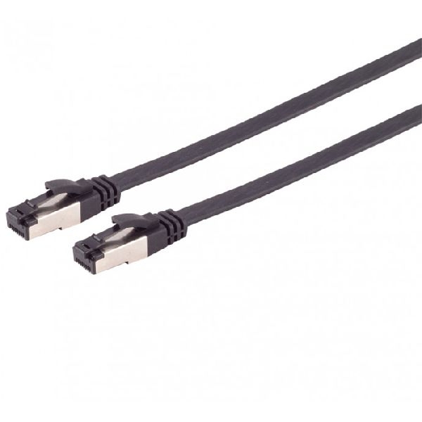 Flexline FL08-43055 Flexline Flachband Patchkabel Cat. 8.1, U/FTP, TPE, halogenfrei, schwarz, 5,0 m