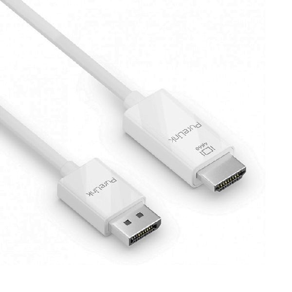 PureLink IS2000-010 PureLink Aktives Displayport 1.2 zu HDMI 2.0 Adapterkabel, 4K@60Hz (4:4:4), DisplayPort St./ HDMI St. A, weiß, 1,0 m