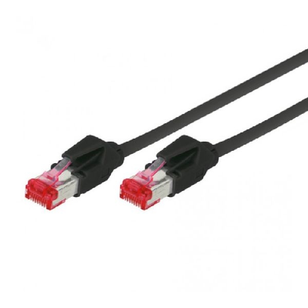 Tecline 71825S Tecline Patchkabel Cat. 6 (EIA/TIA), S/FTP, halogenfrei, mit Rastnasenschutz, schwarz, 25,0 m