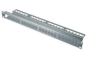 MetzConnect 130921-00-E Metz Connect Modulträger für 24 E-DAT modul Anschlussbuchsen, 19 Zoll, Edelstahl