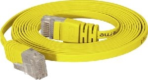 S-Conn 75713-SLY High Quality Flachband Patchkabel Cat. 6, U/UTP, gelb, 3,0 m
