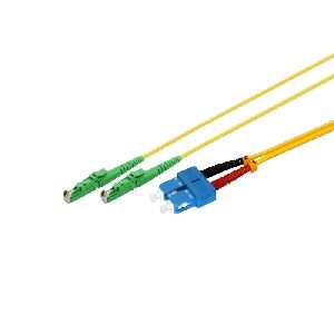 Exertis Connect 39979305 LWL Patchkabel, 9/125 µm, OS2-Faser, 2x E2000/APC 8° Stecker / SC Duplex Stecker, 5,0 m, gelb