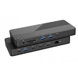 Exertis Connect 61110 KVM-Switch mit Dockingstation, HDMI 4K Ultra HD, LAN, 4 Port USB Hub, Audio, Card Reader