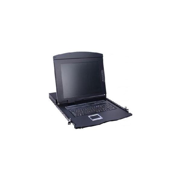 Dexlan 982708 Dexlan 19 Zoll Arbeitskonsole, 17 Zoll LCD Bildschirm mit integriertem KVM-Switch, 8-fach, VGA/PS2/USB