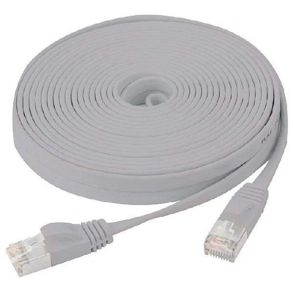 Exertis Connect 845173 Flachband Patchkabel Cat. 6, U/FTP, mit Rastnasenschutz, grau, 3,0 m