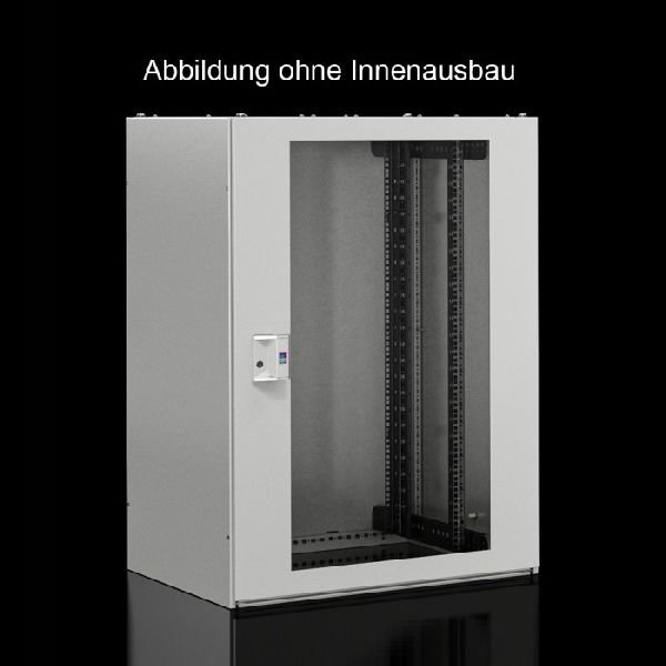 Rittal 7993623 Rittal 19" Netzwerkschrank BASIC LINE, 24 HE, 800 x 800 mm, Sichttür vorn, Stahlblechtür hinten, lichtgrau RAL 7035