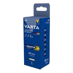 Varta 4906121154 VARTA Batterie Alkaline, Longlife Power, Mignon, AA, LR06, 1.5V, Retail Box (40-er Pack)