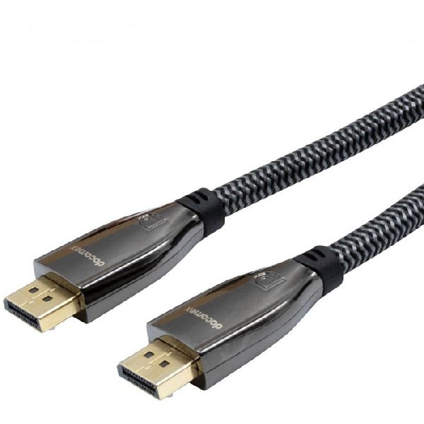 Dacomex 641832 Dacomex DisplayPort 1.4 Kabel, 8K, 4:4:4, Recycling-Material, DisplayPort St. / St, schwarz/grau, 0,5 m