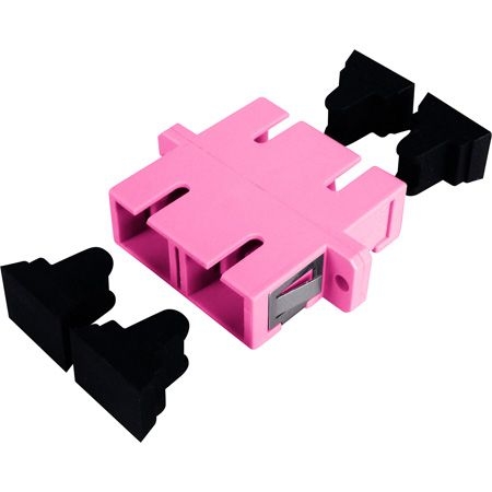 Exertis Connect 996751 LWL Kupplung SC/SC, Duplex, Multimode OM4, Kunststoff-Gehäuse mit Keramik-Ferrule, erikaviolett
