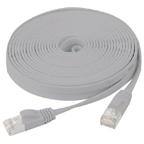 Exertis Connect 845170 Flachband Patchkabel Cat. 6, U/FTP, mit Rastnasenschutz, grau, 0,5 m